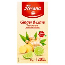 Flosana gyömbér és lime ízesítésű gyümölcs- és gyógytea keverék 20 filter 40 g