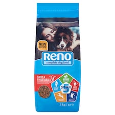 Reno Optimal Life száraz kutyaeledel, kutyatáp felnőtt kutyáknak marhával és zöldségekkel 3 kg