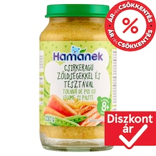 Hamánek csirkeragu zöldségekkel és tésztával bébiétel 8+ hónapos kortól 230 g