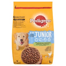 Pedigree Junior teljes értékű szárazeledel kölyökkutyák számára csirkével és rizzsel 3 kg