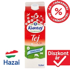Kuntej ESL félzsíros tej 2,8% 1 l