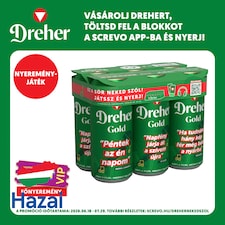 Dreher Gold minőségi világos sör 5% 6 x 0,5 l
