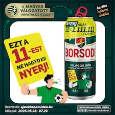 Borsodi világos sör 4,5% 0,5 l