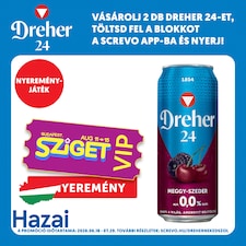 Dreher 24  Meggy-Szeder alkoholmentes világos sör és meggy-szeder ízű ital keveréke 0,0% 0,5 l