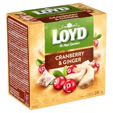 Loyd vörös áfonya és gyömbér ízű gyümölcstea 20 filter 40 g