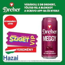 Dreher Meggy világos sör és meggy ízű ital keveréke 4% 0,5 l