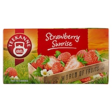 Teekanne World of Fruits Strawberry Sunrise eper ízesítésű gyümölcstea keverék 20 filter 50 g
