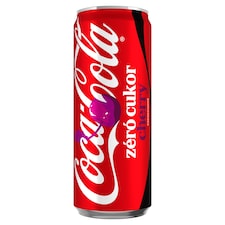 Coca-Cola Cherry zéró cukor cola- és cseresznyeízű energiamentes szénsavas üdítőital 330 ml