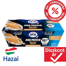 Milli Power Bowl zsírszegény eredeti görög krémjoghurt teljes kiőrlésű keksszel 2 x 175 g (350 g)