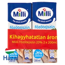 Milli UHT főzőtejszín 20% 2 x 200 ml