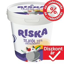 Riska laktózmentes tejföl 20% 800 g