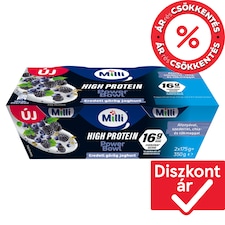 Milli High Protein Power Bowl görög zsírszegény krémjoghurt áfonyával, szederrel 2 x 175 g (350 g)