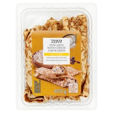 palacsinták túróval és mazsolával töltve 400 g