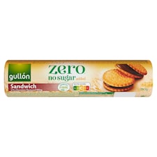Gullón Zero csokoládé ízű krémmel töltött keksz, édesítőszerrel, hozzáadott cukor nélkül 250 g