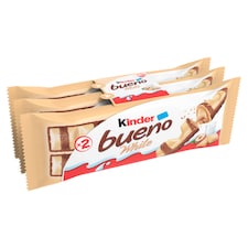 Kinder Bueno White fehércsokoládéval bevont ostya tejes-mogyorós krémmel töltve 3 db 117 g