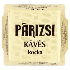 Párizsi Kocka kakaós, kávés, alkoholos krémmel töltött tejcsokoládé 12,5 g