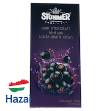 Stühmer feketeribizlis krémmel töltött étcsokoládé 100 g