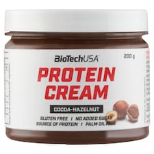 BioTechUSA Protein Cream kakaós, fehérje tartalmú kenhető krém mogyoróval és édesítőszerrel 200 g