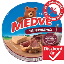 Medve téliszalámis kenhető, félzsíros ömlesztett sajt 8 x 17,5 g (140 g)