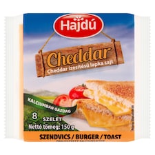 Hajdú cheddar ízesítésű lapka sajt 8 db 150 g
