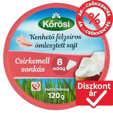 Kőrösi kenhető félzsíros csirkemell sonkás ömlesztett sajt 120 g