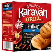Karaván Grill bükkfával füstölt félkemény zsíros füstölt natúr grillsajt 4 db 240 g