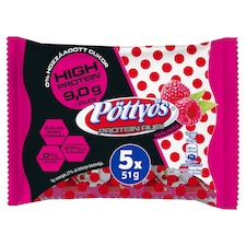 Pöttyös Protein Túró Rudi málnás túródesszert kakaós étbevonattal, édesítőszerekkel 5 x 51 g (255 g)