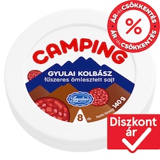Camping gyulai kolbász fűszeres ömlesztett sajt 8 db 140 g