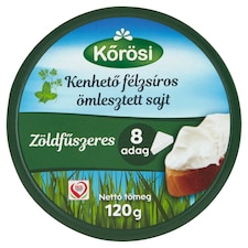 Kőrösi kenhető félzsíros zöldfűszeres ömlesztett sajt 8 db 120 g