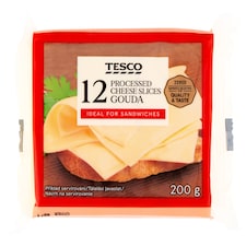 szeletelt, félzsíros, vágható, ömlesztett sajtkészítmény gouda sajttal 12 x 16,67 g (200 g)
