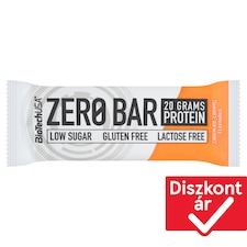 BioTechUSA Zero Bar csokoládé-karamell ízű fehérjeszelet édesítőszerekkel 50 g