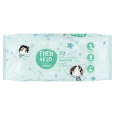 Fred & Flo illatmentes, nedves babatörlőkendők érzékeny bőrre 72 db