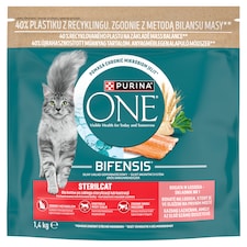 Purina One Sterilcat lazacban és búzában gazdag teljes értékű állateledel felnőtt macskáknak 1,4 kg