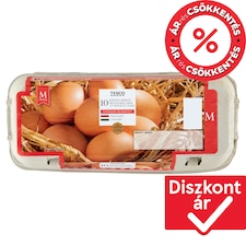 "A" osztályú közepes méretű mélyalmos, friss tojás M 10 db