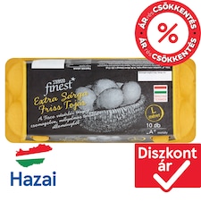 Finest "A" osztályú extra sárga friss tojás L 10 db
