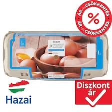 nagy méretű "A" osztályú friss tojás L 10 db
