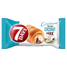 7DAYS Double Coconut Max croissant kakaós töltelékkel és kókuszos töltelékkel 80 g