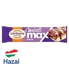 Cerbona Müzli Max Birthday Cake szülinapi torta ízű müzliszelet 30 g