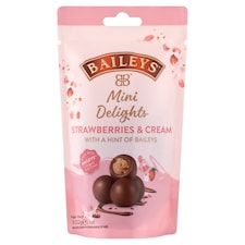 Baileys Mini Delights Strawberry Cream likőrös trüffelkrémmel töltött csokoládé golyók 102 g