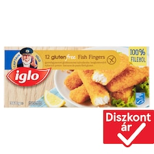 Iglo gyorsfagyasztott gluténmentes halrudacska 12 x 30 g (360 g)