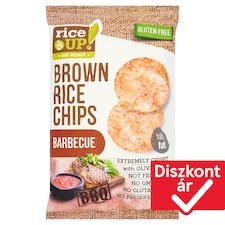 RiceUp! Eat Smart teljes kiőrlésű barna rizs chips barbecue ízesítéssel 60 g