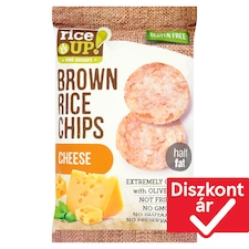 RiceUp! Eat Smart teljes kiőrlésű barna rizs chips sajtos ízesítéssel 60 g