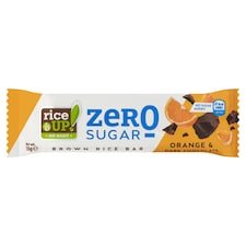 RiceUp! puffasztott teljes kiőrlésű barna rizsszelet narancs ízű étcsokoládéval 18 g