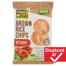 RiceUp! Eat Smart teljes kiőrlésű barna rizs chips ketchup ízesítéssel 60 g
