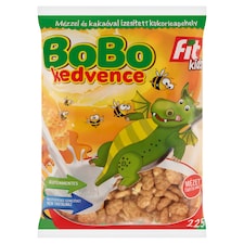 Fit Kids Bobo Kedvence gluténmentes, extrudált, mézzel és kakaóval ízesített kukoricapehely 225 g