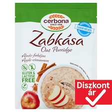 Cerbona gluténmentes, laktózmentes almás-fahéjas zabkása cukor hozzáadása nélkül édesítőszerrel 50 g