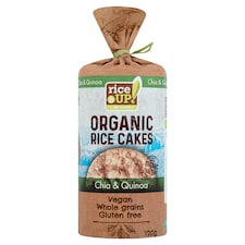 RiceUp! Eat Smart BIO puffasztott teljes kiőrlésű barna rizs szelet chia maggal és quinoával 120 g