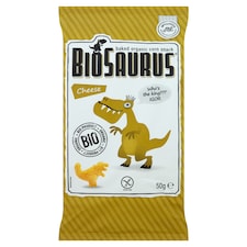 BioSaurus BIO sajtos ízű extrudált kukoricás snack 50 g