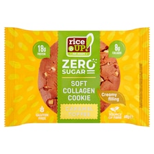 RiceUp! Zero kollagénes fehérje keksz karamell ízű töltelékkel hozzáadott cukor nélkül 60 g