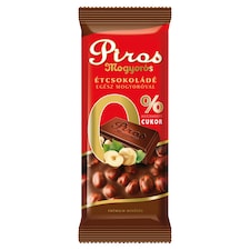 Piros Mogyorós étcsokoládé egész mogyoróval hozzáadott cukor nélkül 70 g